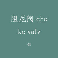 阻尼阀 choke valve