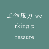 工作压力 working pressure