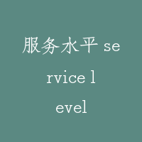 服务水平 service level