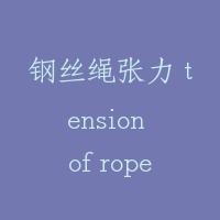 钢丝绳张力 tension of rope