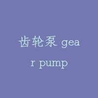 齿轮泵 gear pump