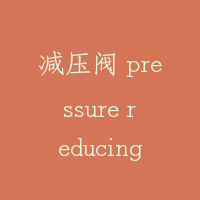 减压阀 pressure reducing valve